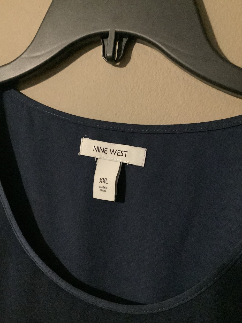 Nine West Navy Blue Scoop Neck Sleeveless Camisole